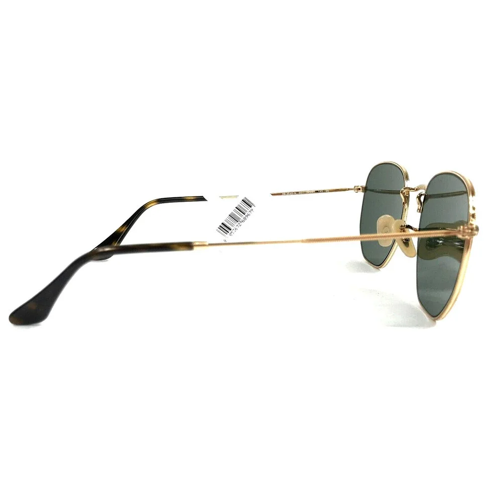 Ray-Ban Sunglasses RB3548-N 001 Polished Gold Hexagonal Frame Green Lenses 54 mm